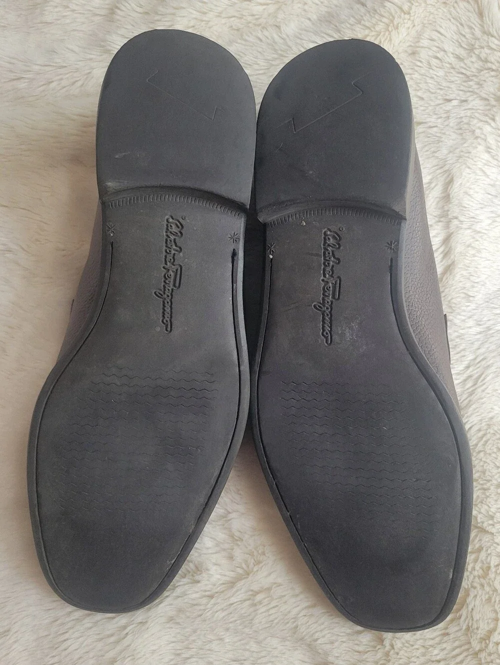Salvatore Ferragamo Brown Pebbled Leather Bit Loafers